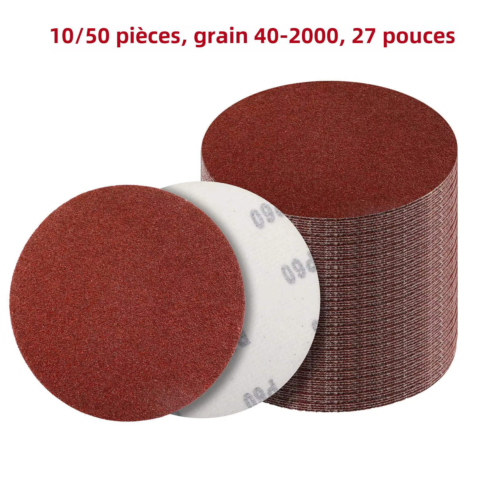 10/20/50 pièces disques abrasifs 2/3/4/5/6/7 pouces crochet et boucle 40-2000 grains papier de verre pour ponceuse orbit