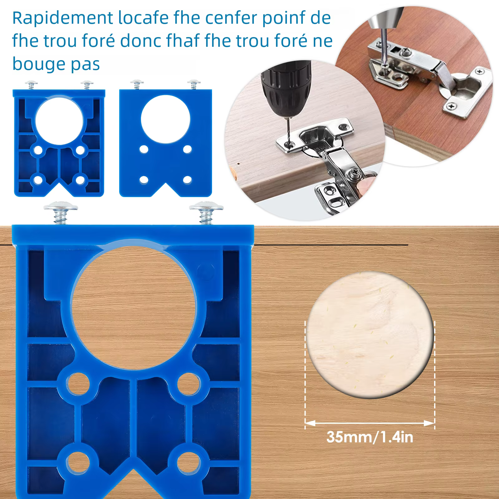 Gabarit de perçage de charnière dissimulé avec foret de 35mm