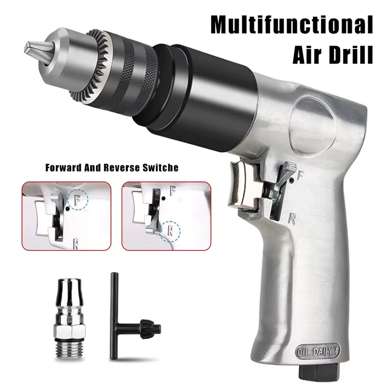 Perceuse à Air professionnelle 3/8 pouces, perceuse pneumatique à grande vitesse, outil de Rotation réversible pour le perçage des murs, des sols, des plaques de fer, Etc.