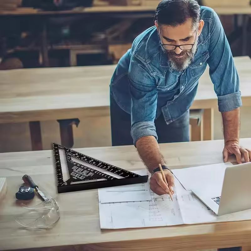 Règle triangulaire de 7 pouces en alliage d'aluminium