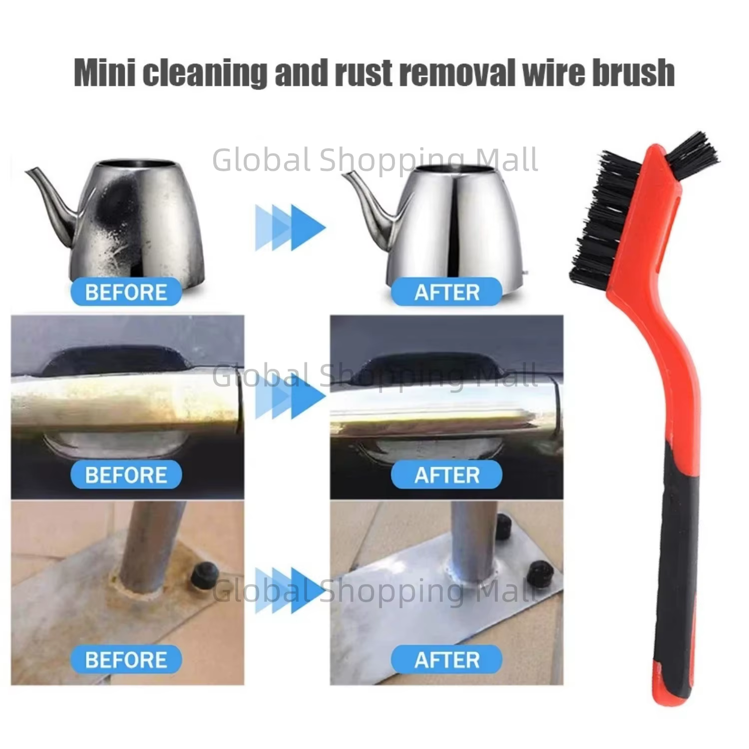 Brosse de nettoyage industrielle en laiton avec poignée incurvée