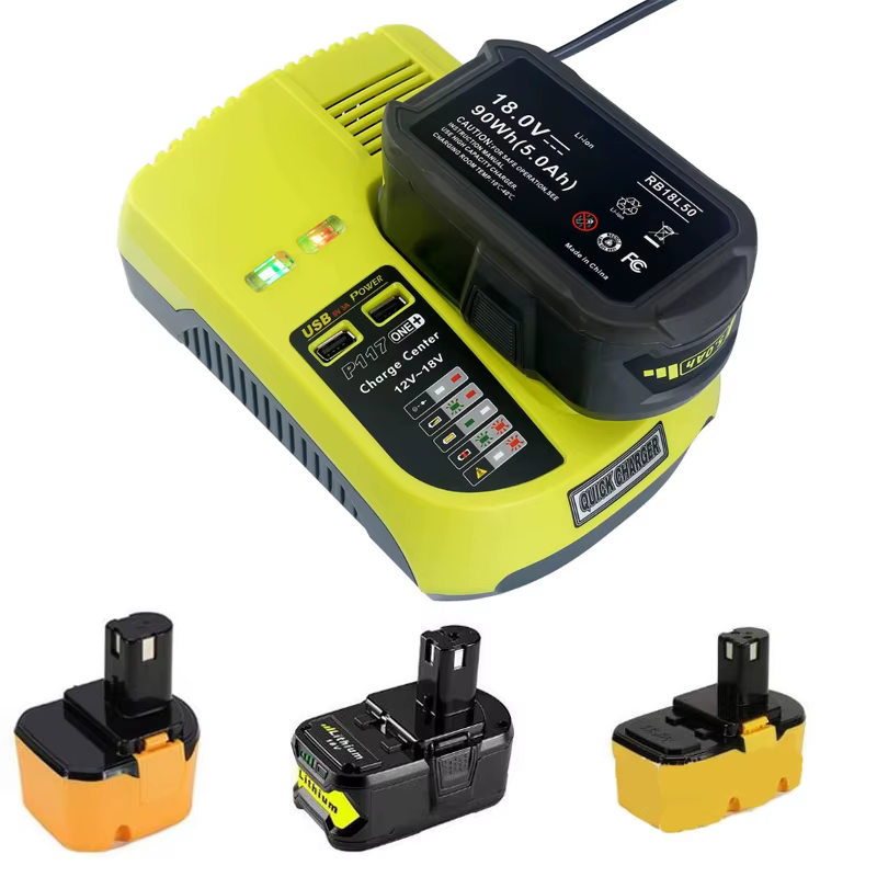 Chargeur de batterie pour Ryobi 12V-18V ni-cd ni-mh Li-ion remplacement