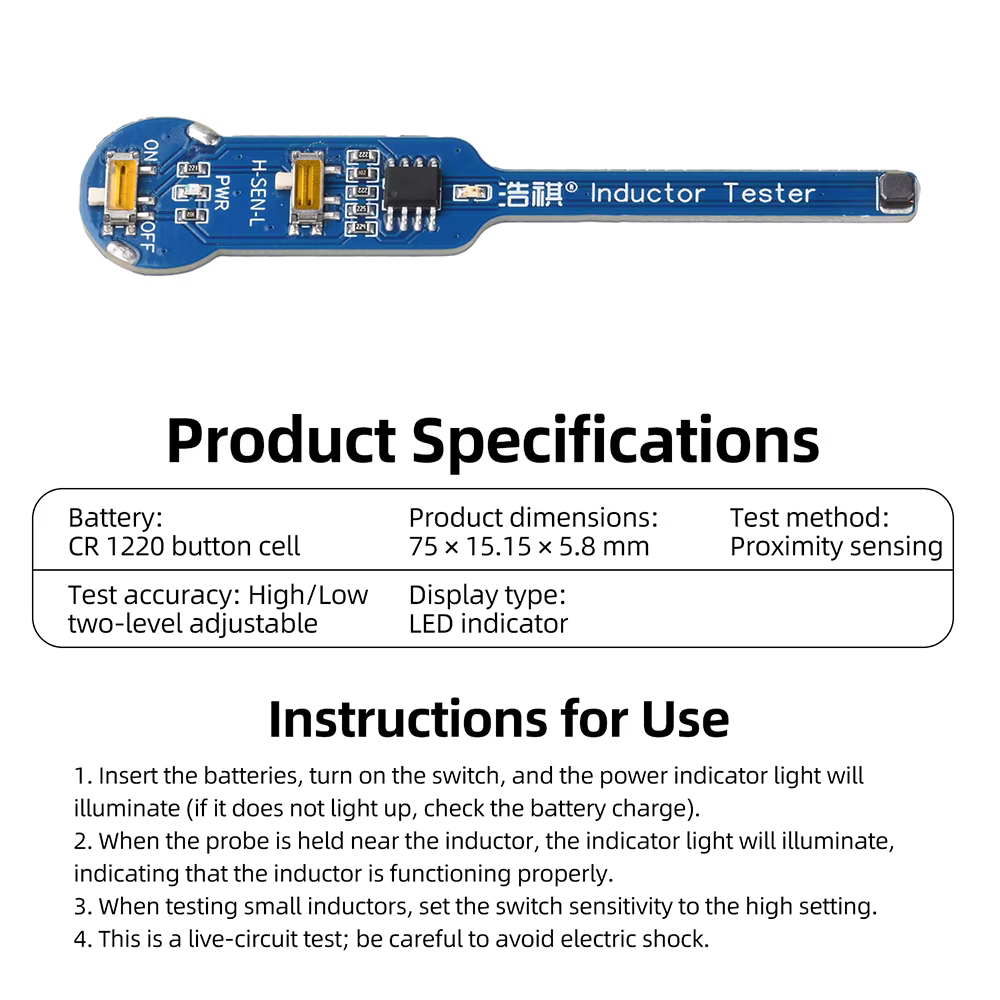 Testeur d'inductance et de capacité par induction électromagnétique pour la réparation rapide des cartes mères de téléphones mobiles