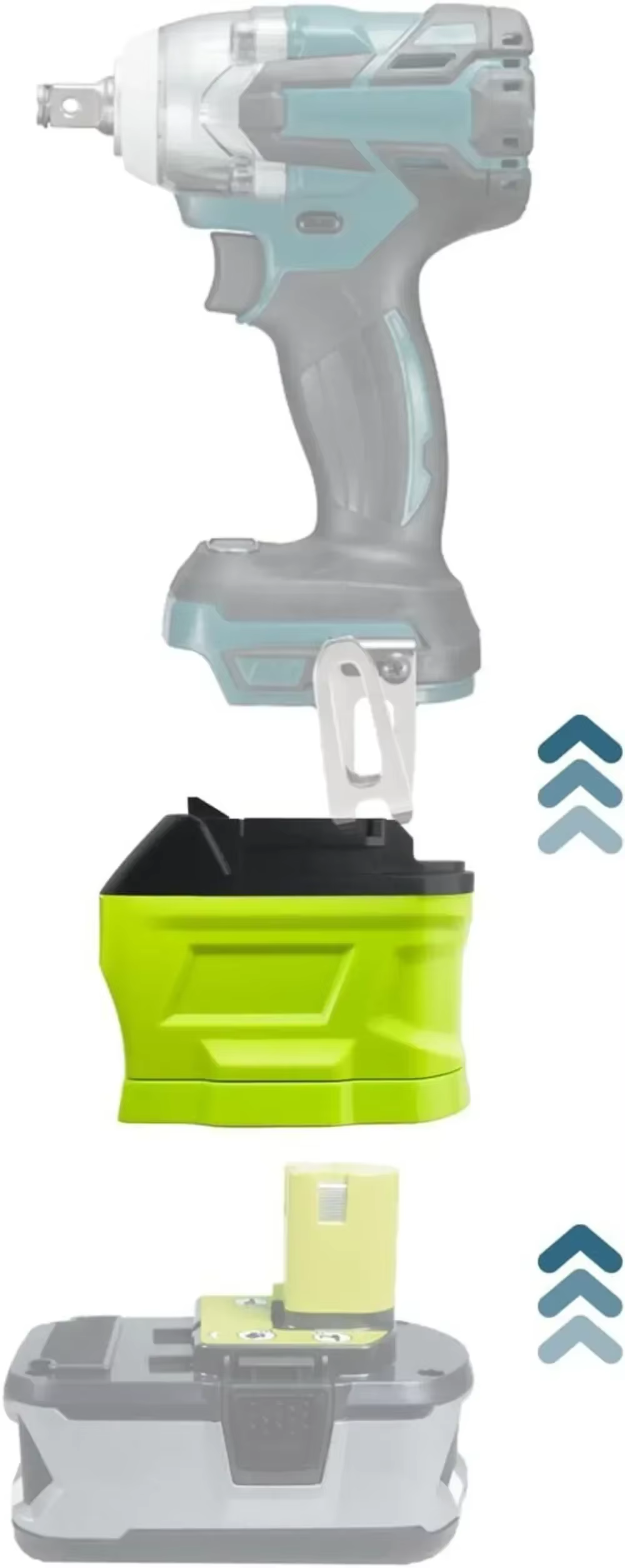 Convertisseur adaptateur de batterie pour batterie Li-ion Ryobi 18V