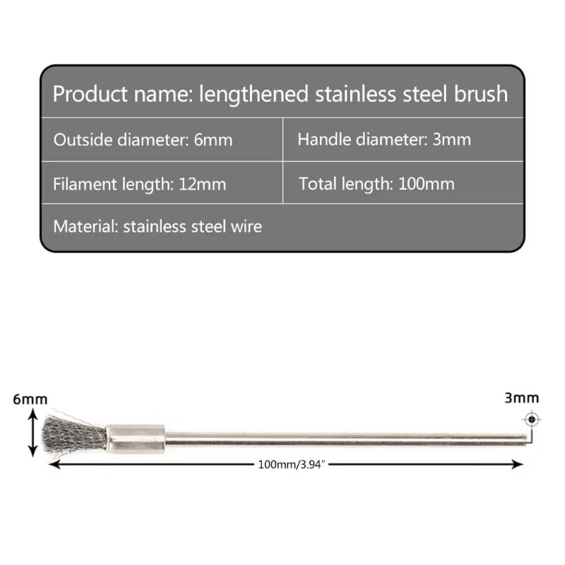 R9uf en acier métallique brosse en laiton mini-pinceau rotatif outil