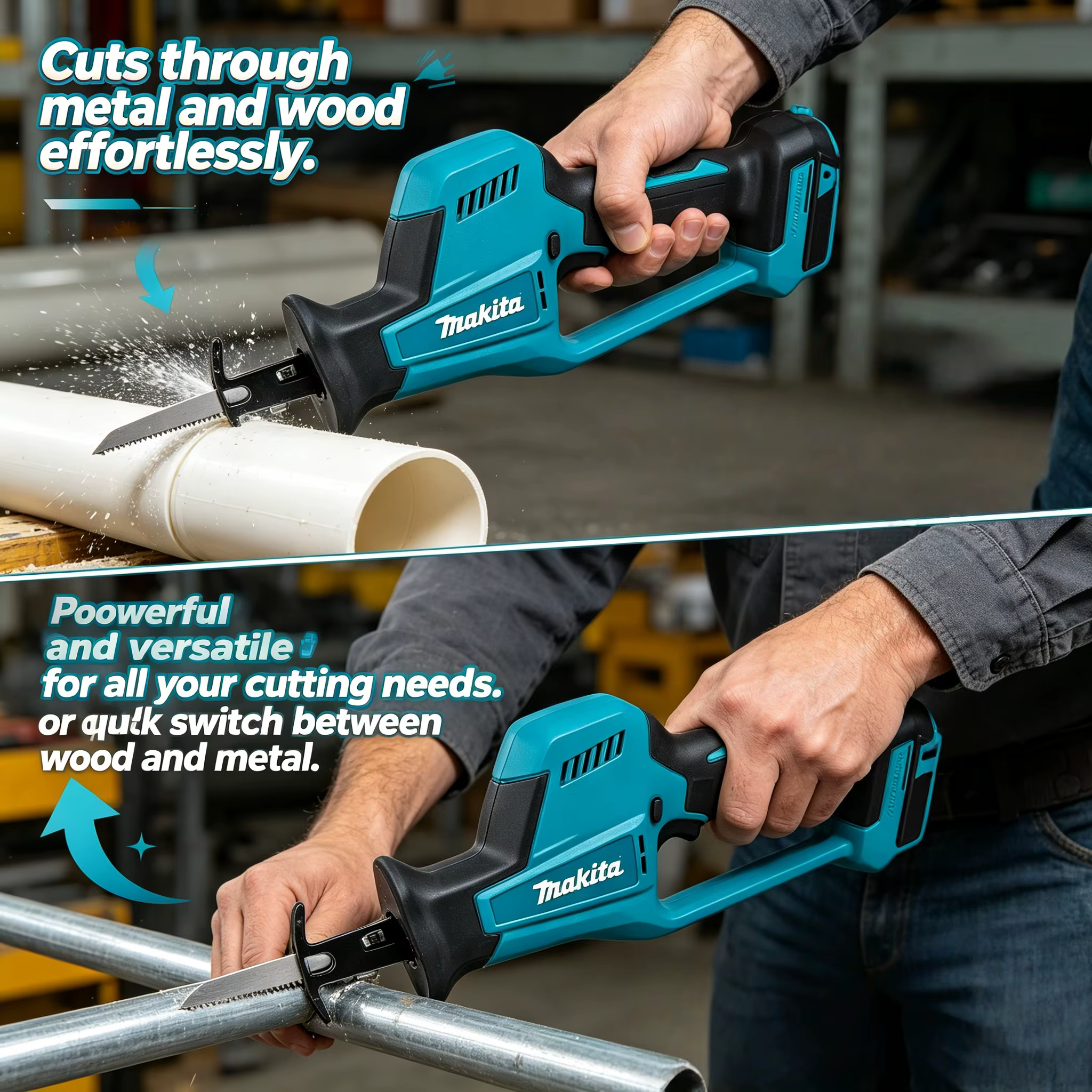 Scie sauteuse rechargeable sans balais Makita DJR189 18V : outil de coupe électrique portable pour le bois et le métal (machine uniquement)