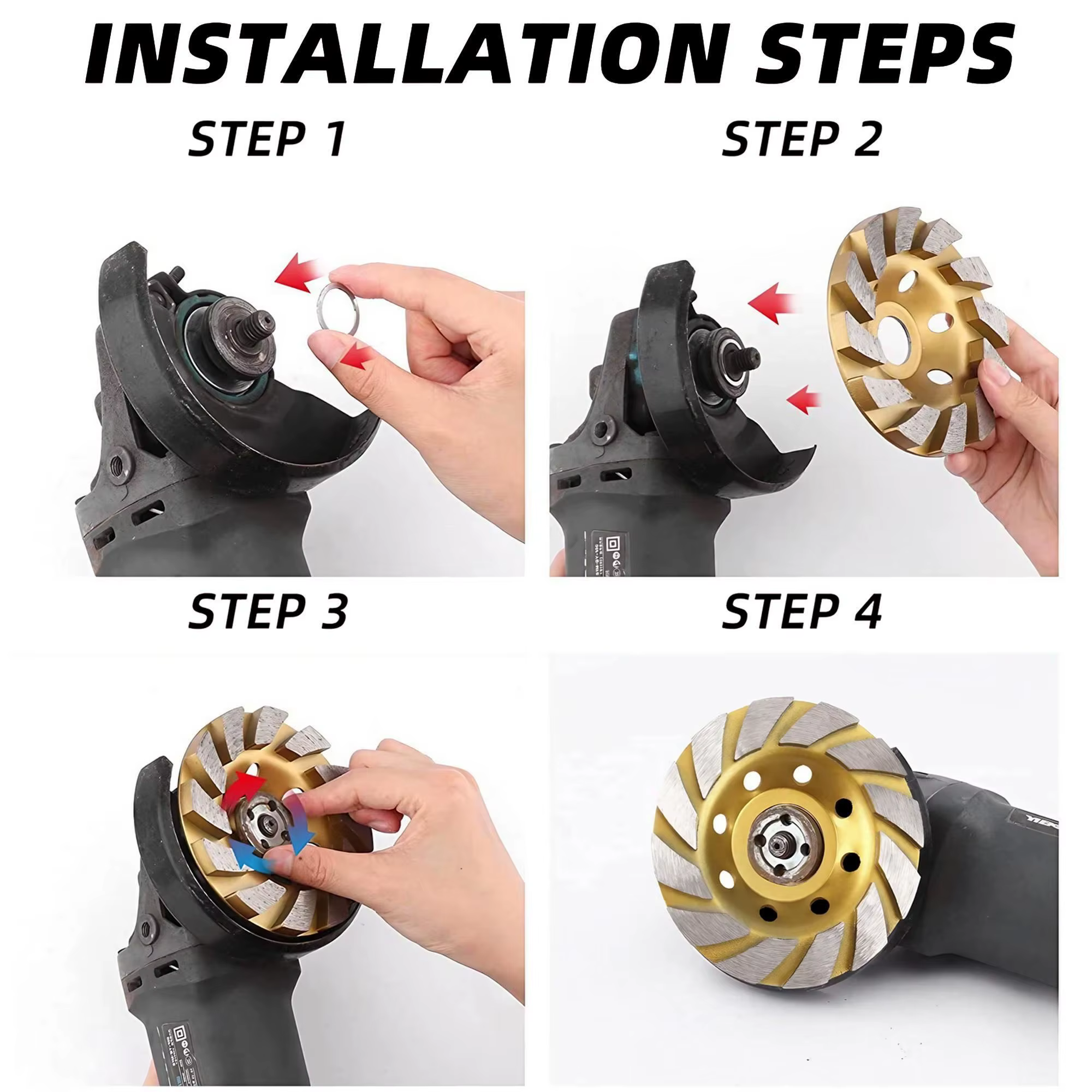 Meule en diamant Turbo pour béton de 4 pouces