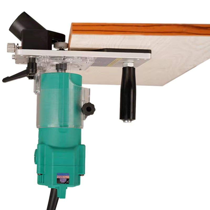 Base de routeur compacte pour machine de fraisage et de découpe avec interface d'aspiration pour accessoires d'outils électriques de travail du bois