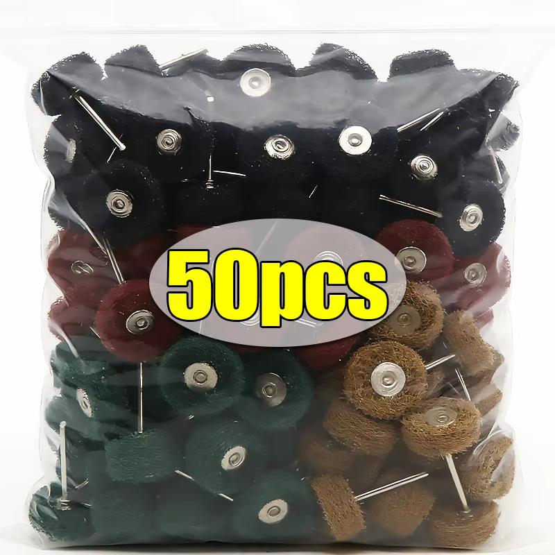 50/10 pièces Mini perceuse brosse Abrasive en Nylon polissage roue
