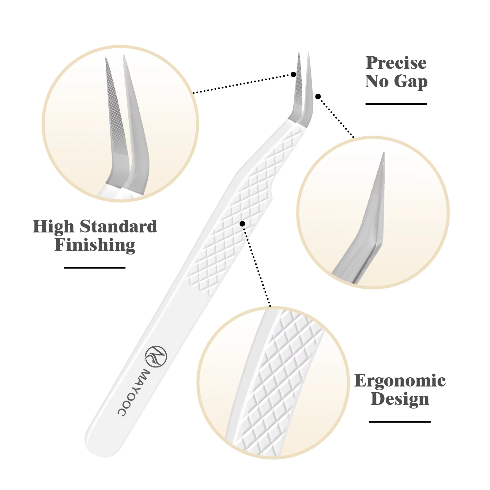 Pincettes pour Extensions de cils, avec pointes en fibres, pour artistes de cils, haute précision, antistatiques, super dures, outils de maquillage, Logo personnalisé