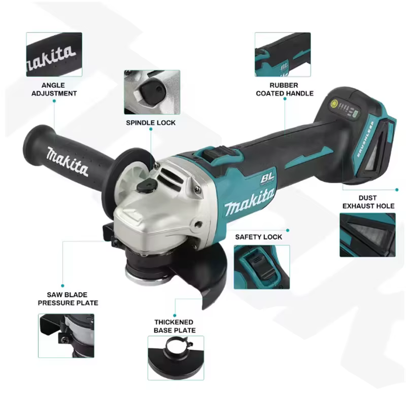 Nouvelle meuleuse sans fil Makita DGA504 2026 : disque de 125 mm, batterie 6,0 Ah, 8500 tr/min, 680 W, idéale pour le meulage du métal et la découpe du bois