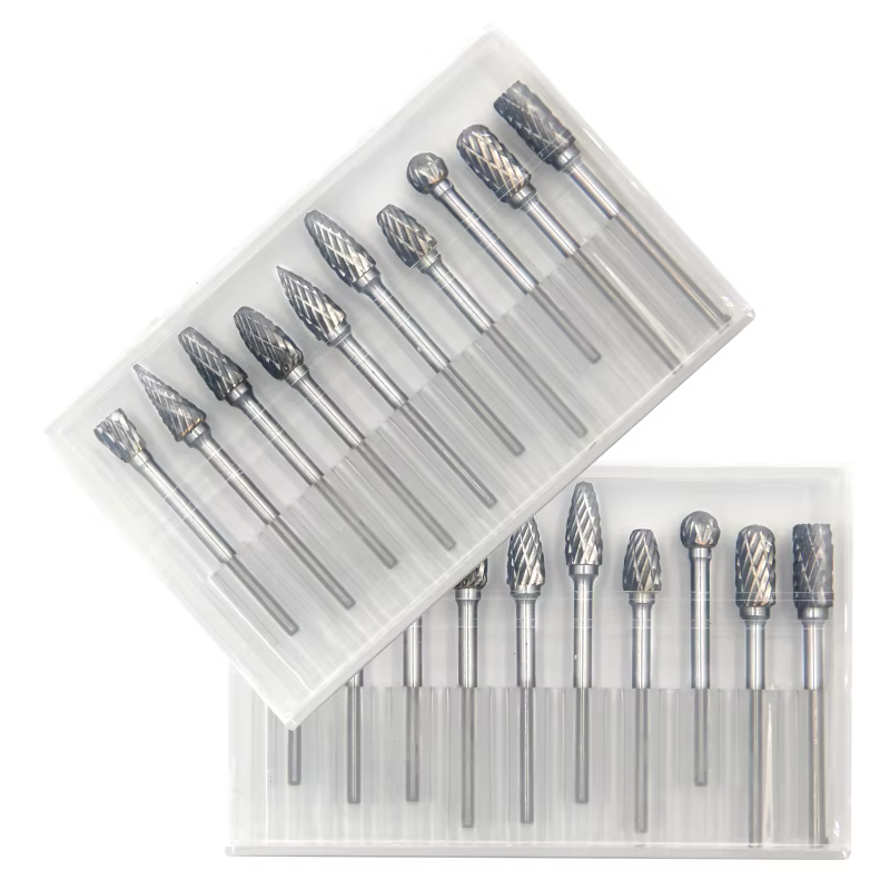 Ensemble de 3 têtes de meulage rotatives à double rayure 6 mm pour ponceuse électrique, polissage du bois, accessoires de sculpture DIY