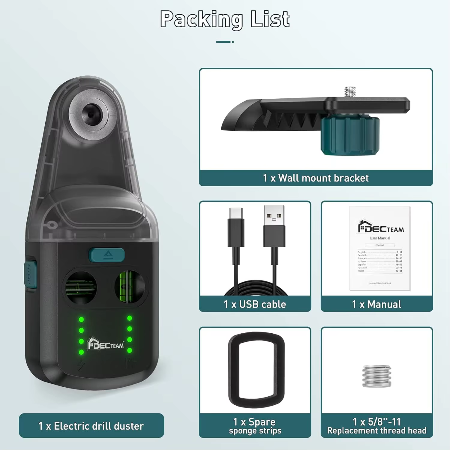 Decteam-Collecteur de poussière à niveau laser avec laser linéaire, offres électriques, boîte de dépoussiérage, aspiration murale, aspirateur en L, support rapide