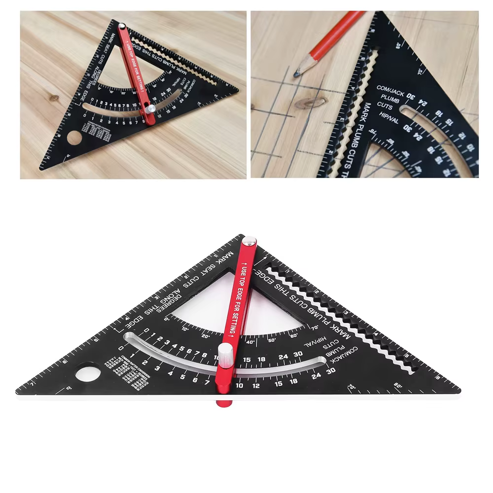 Règle triangulaire de menuiserie de 7 pouces