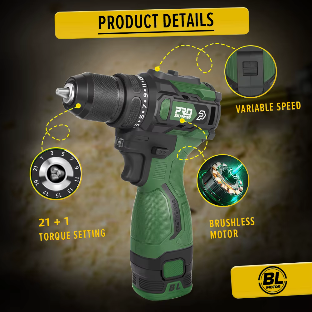 PROSTORMER – perceuse électrique sans balais 17V 55nm