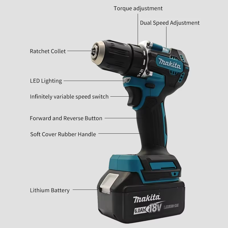 Perceuse-visseuse sans fil 18V Makita DDF487