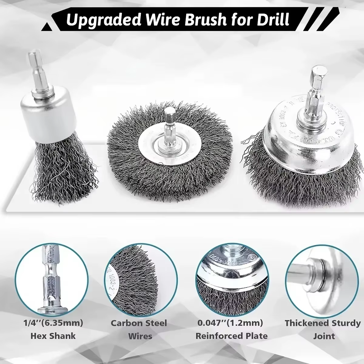 Brosse métallique pour perceuse
