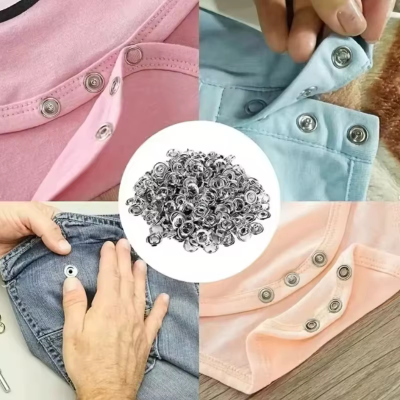 Kit de boutons-pression avec pinces à pression manuelle, 50 boutons-pression en métal pour la couture, boutons-pression pour bricolage, artisanat, vêtements, chapeaux