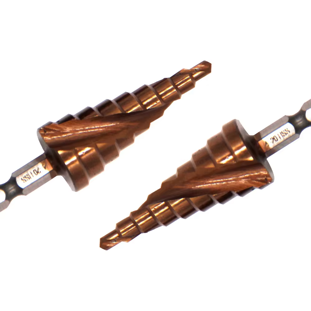 M35 Cobalt contenant une perceuse étagée en spirale hexagonale taraudage en acier inoxydable 4-20mm