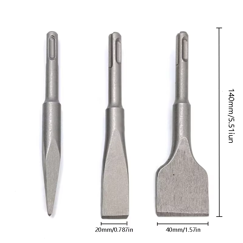 Ciseaux à pointe, à rainure et plats SDS PLUS pour marteau électrique, outils de maçonnerie, forets pour carrelage, ciment, béton, brique, pierre