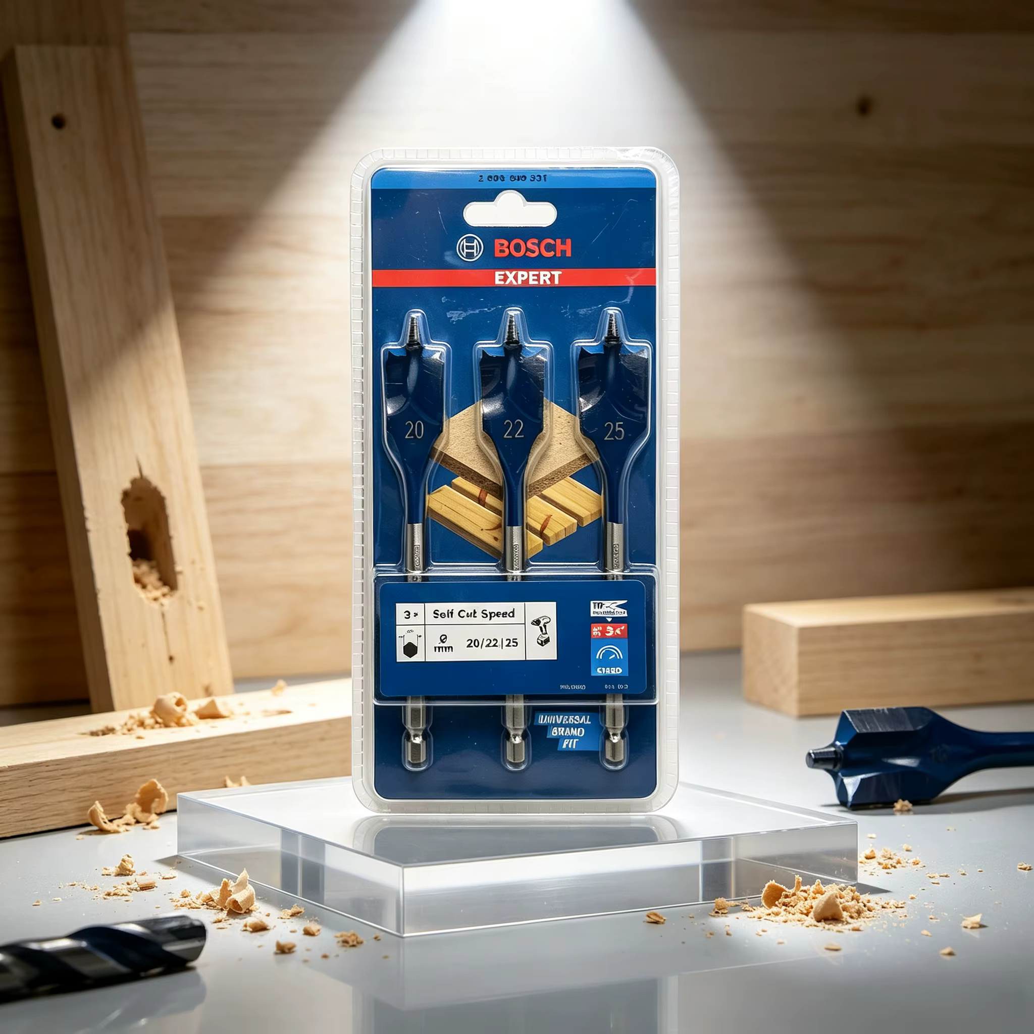 BOSCH 2608900331 EXPERT Ensemble de 3 forets auto-établissants à vitesse rapide pour perçage