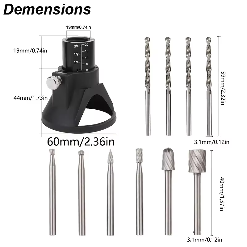 Routeur rotatif fraise Guide fixation foret hélicoïdal Kit d'outils de sculpture sur bois localisateur dédié outil de menuiserie pour Dremel