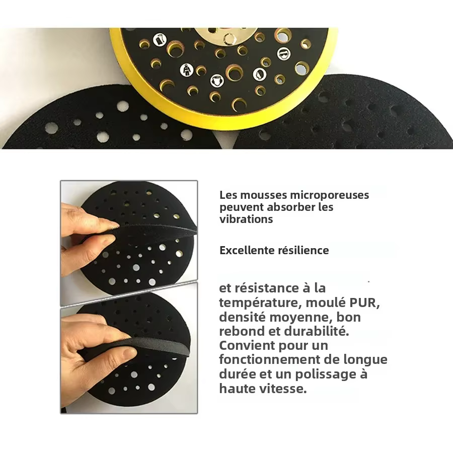 Plateau de support de ponçage multi-trous DA de 6 pouces (52 trous) pour ponceuse orbitale aléatoire et meuleuse