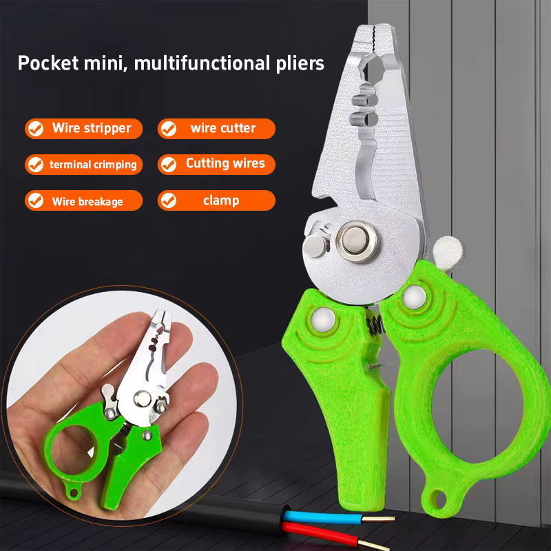 Mini-pinces à dénuder multifonctionnelles de poche pour électriciens – Outil de coupe et de sertissage de câbles