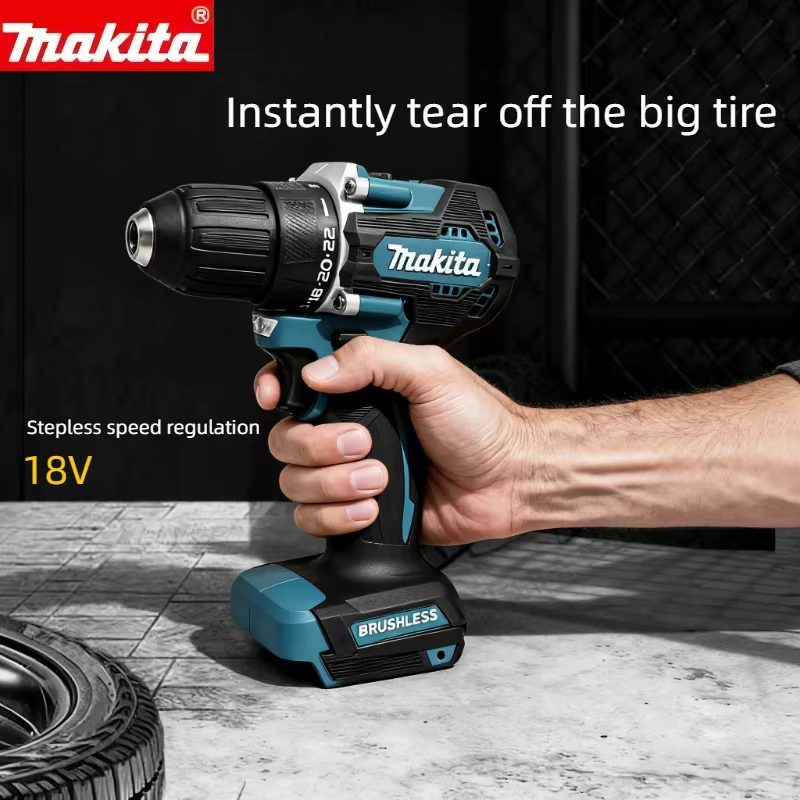 Makita DDF487 Perceuse à percussion électrique sans balais 18V au lithium rechargeable 10 mm