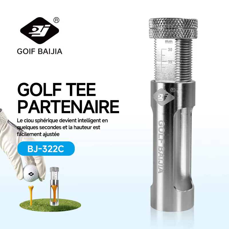 Outil de réglage du tee de golf gris pour une réglage précis de la hauteur afin d'améliorer la distance de vol de la balle
