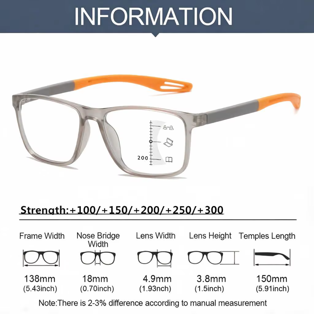 Lunettes de lecture progressives multifocales souples TR90 anti-lumière bleue, pour vision de près et de loin, pour hommes et femmes, L2 ﻿