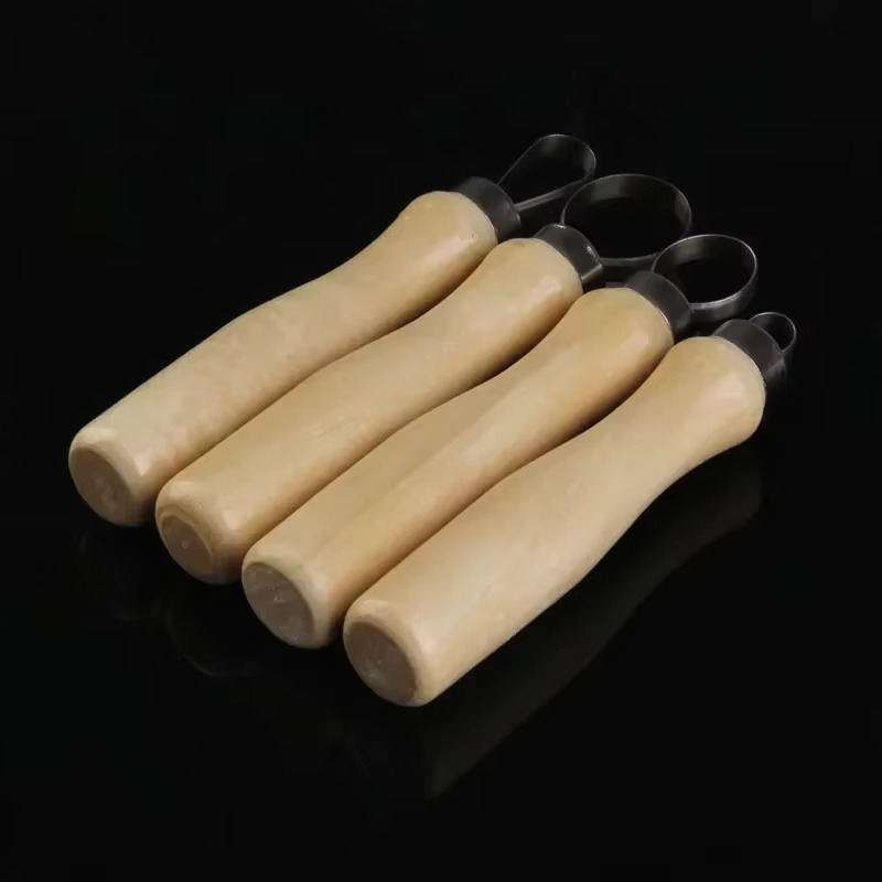 Outil de boucle de sculpture en argile de poterie en bois, fil plat en acier inoxydable, outils parfaits, 10 pièces