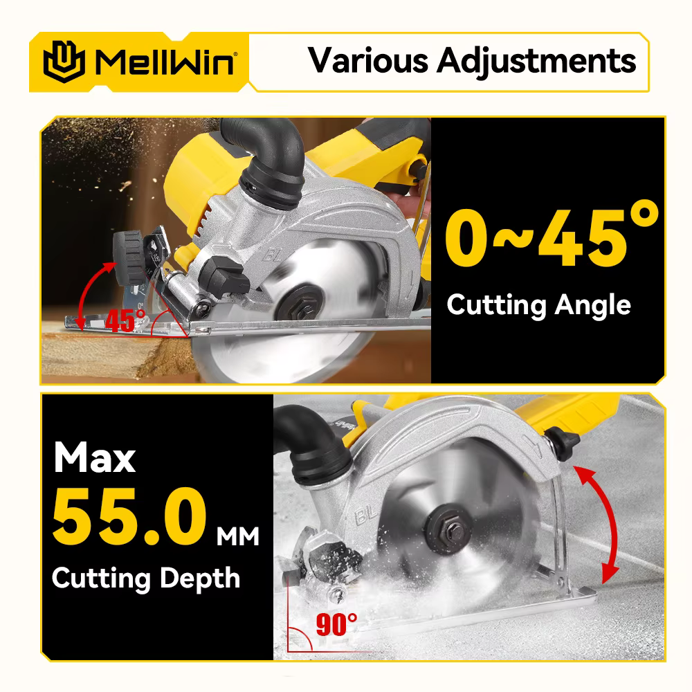 MELLWIN 6 pouces scie circulaire électrique sans brosse