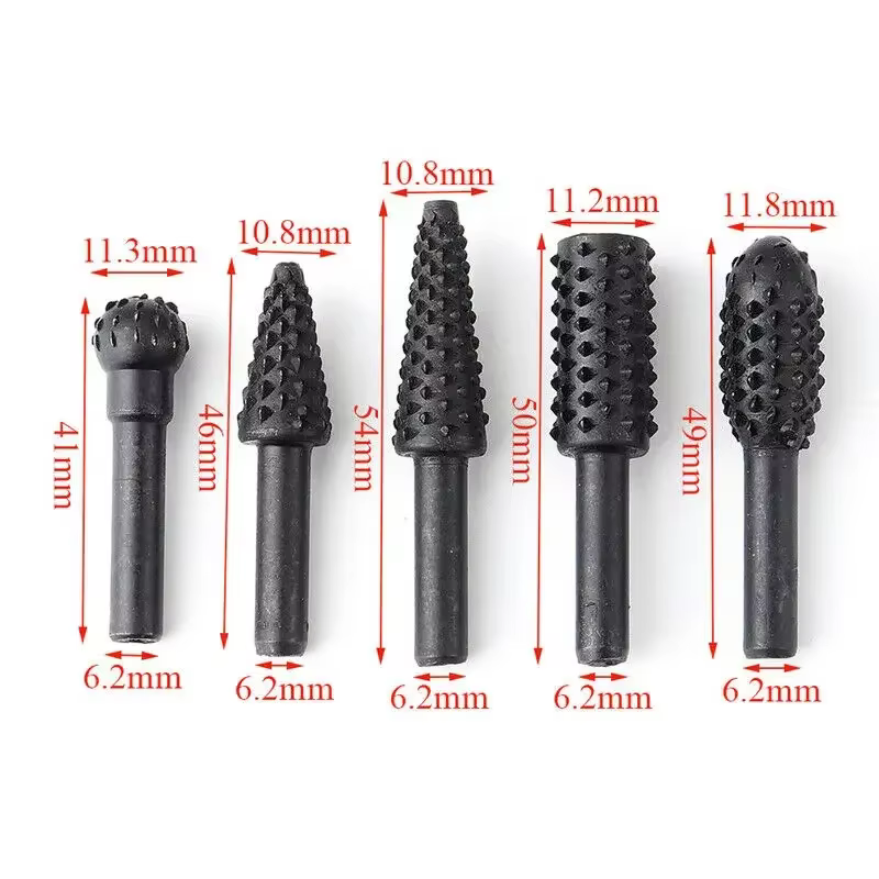 1/4 ''5 pièces jeu de forets outils de coupe pour couteau à bois outil de sculpture