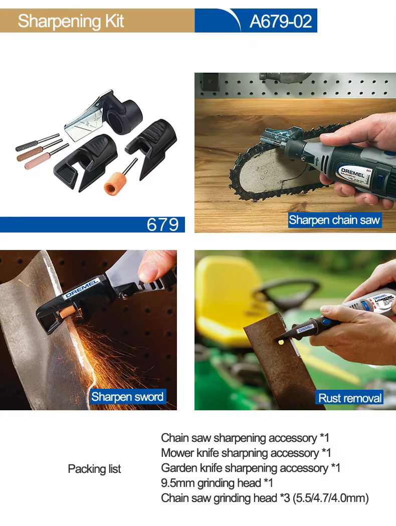 Dremel A679-02 Kit de fixation d'affûtage pour outils de jardinage en plein air accessoires d'outils électriques
