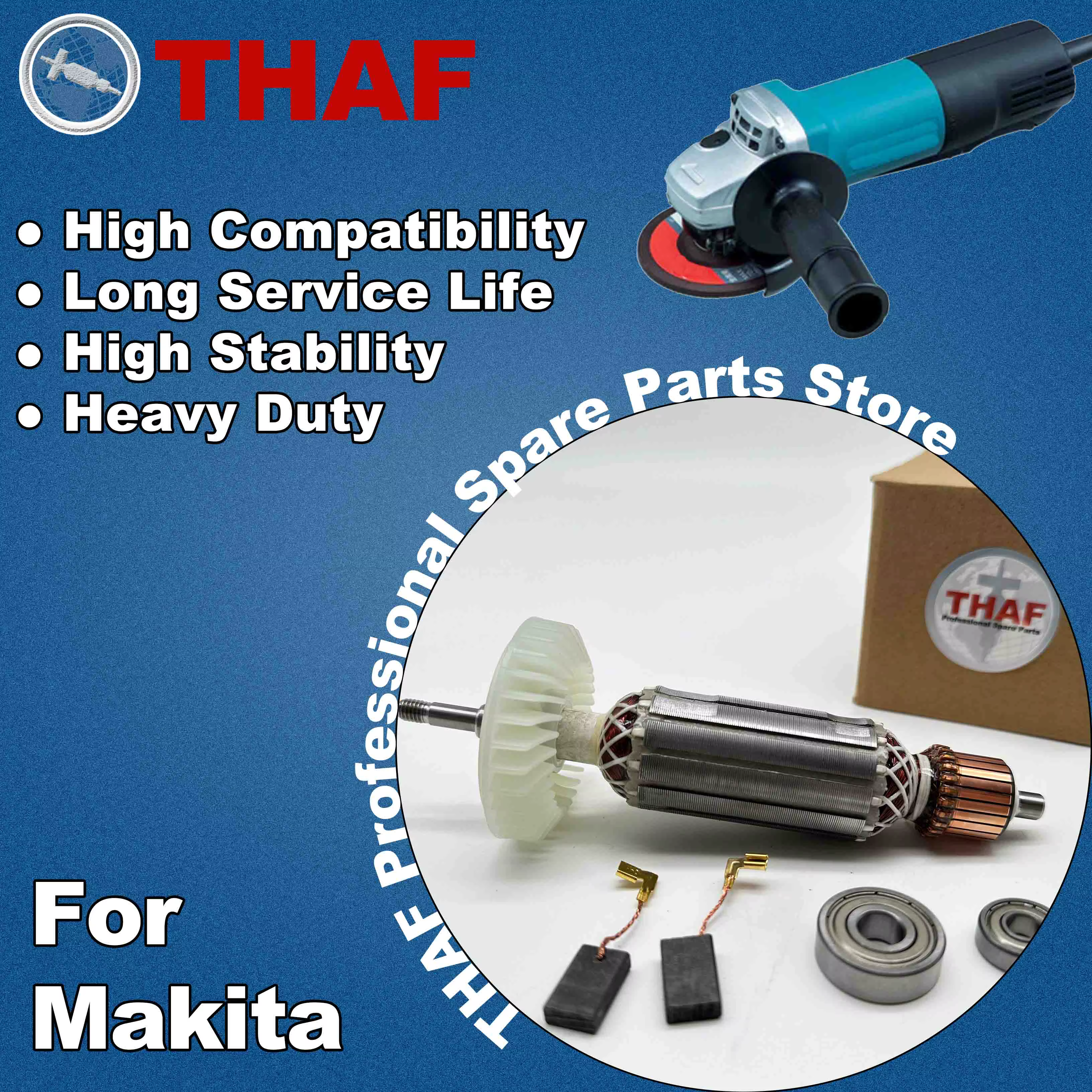 AC 220V 240V 9556NB 9556HN 9558NB 9558HN Induit Rotor pour MAKITA 9556 9557 9558 Meuleuse Angulaire Pièces de rechange