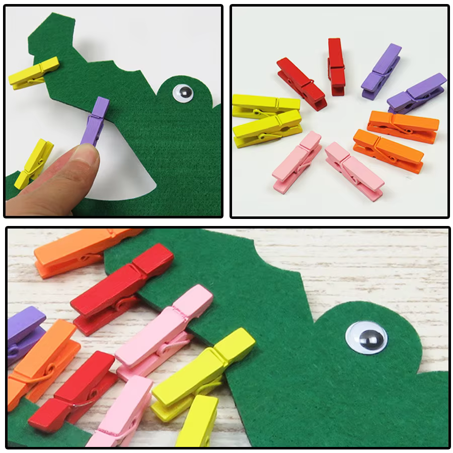 1-10 Crocodile numérique en feutre à pinces, outils pédagogiques de mathématiques pour l'école, pour l'apprentissage des nombres et de la cognition, à assembler librement