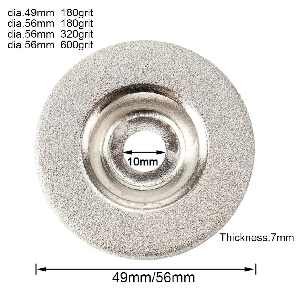 49/56mm 180/320/600 grain diamant roue de sable disque de meulage meuleuse d'angle accessoires affûteur coupe verre