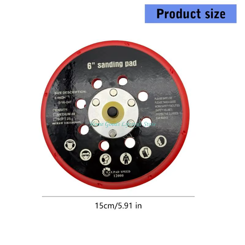 E74E plaque disque ponçage en plastique professionnelle 6 pouces pour ponceuse BO6030 BO6040 RO1