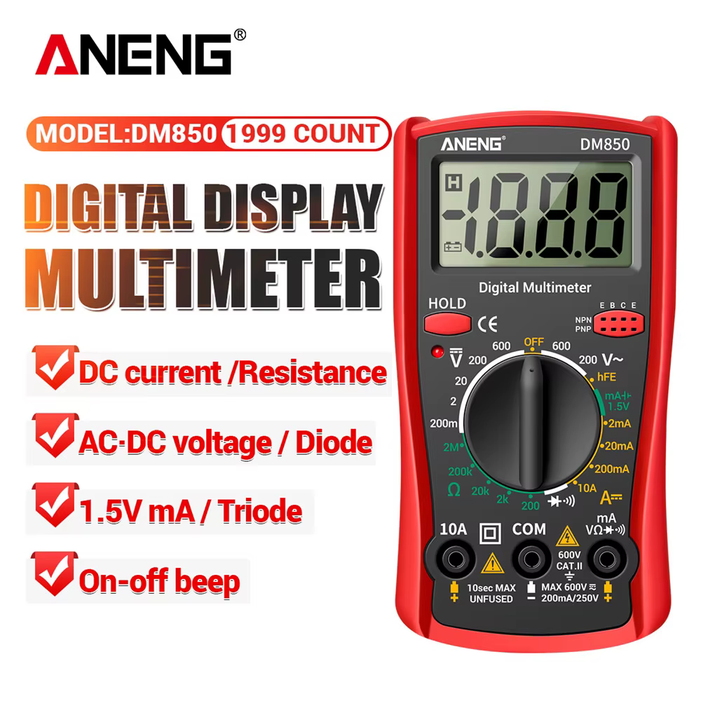 ANENG DM850 multimètre numérique professionnel automatique 1999 points testeur de tension AC/DC