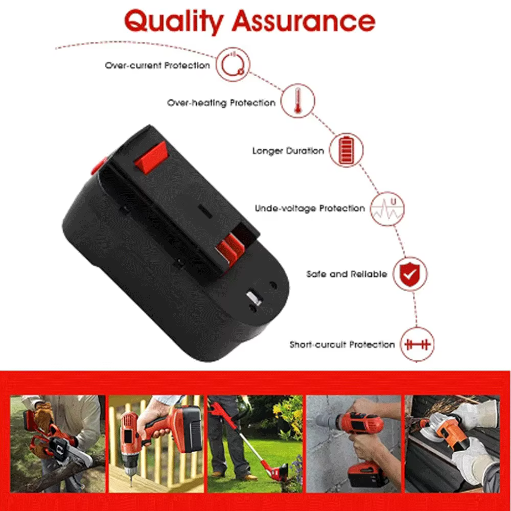 18V 6000mAh Batterie pour outil électrique pour Black & Decker A18 A1718 A18NH user ins B18 HPB18-OPE FS1800CS FS1800D FS1800D-2 FS1800ID