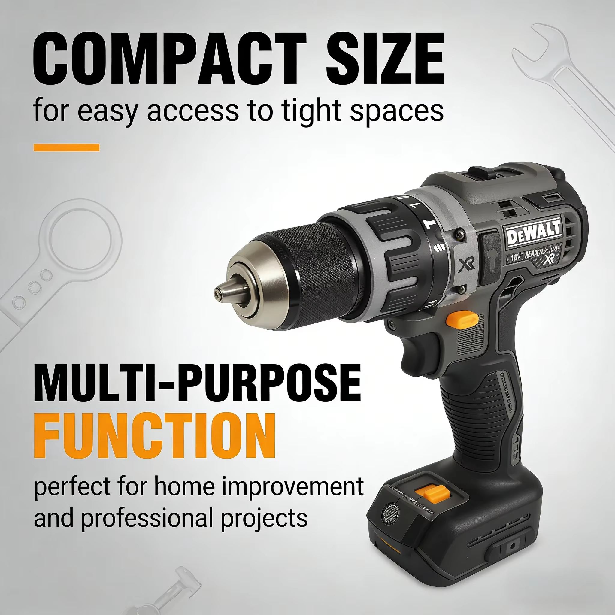 Perceuse-visseuse compacte sans balais DEWALT DCD791 : Outil électrique sans fil rechargeable multifonctionnel pour des applications polyvalentes