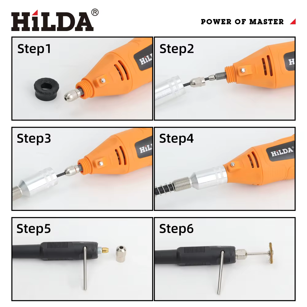 HILDA rectificateurs à arbre Flexible pour accessoires d'outils électriques pour outils rotatifs Dremel