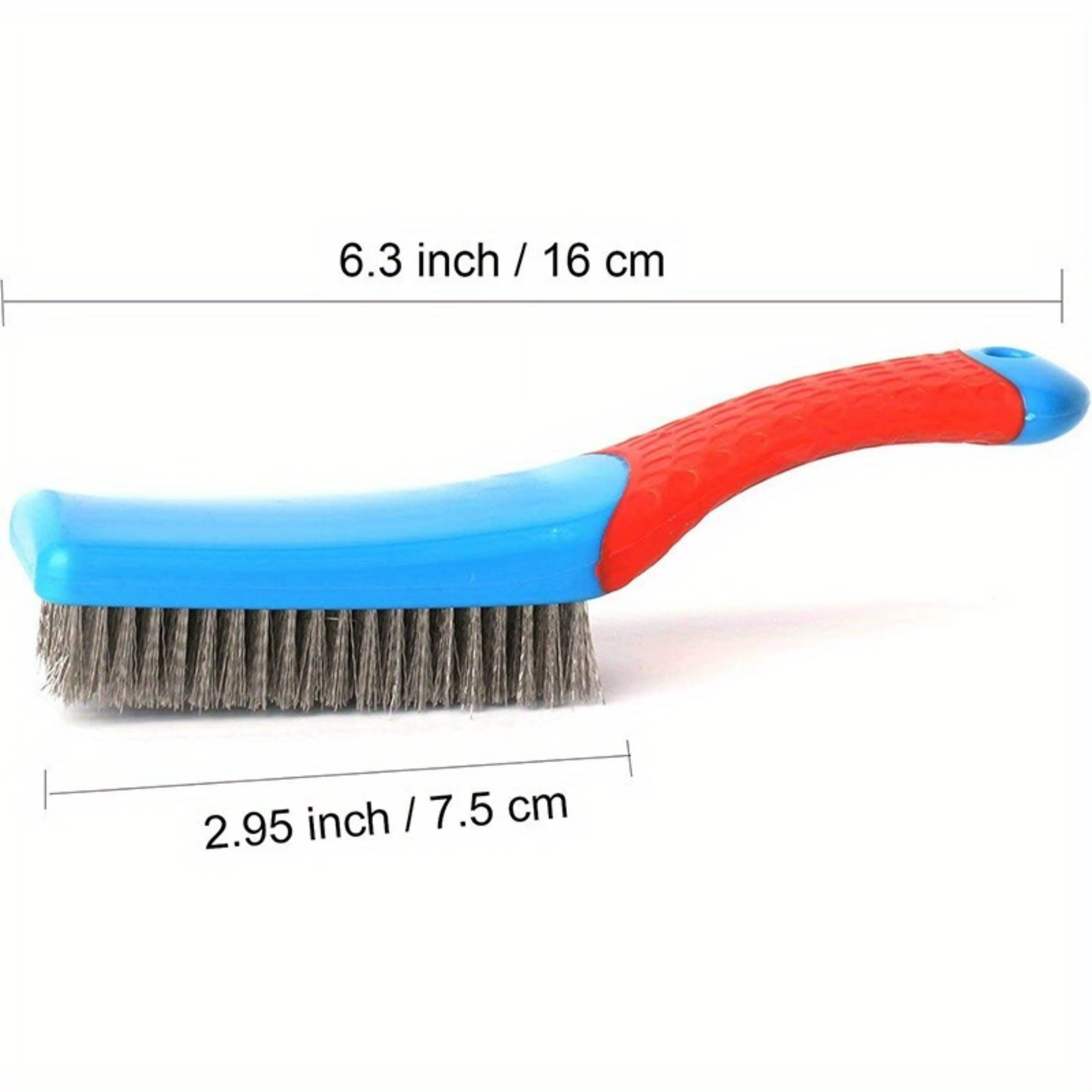 Brosse métallique robuste en acier inoxydable avec poignée en plastique confortable – Parfaite pour enlever la rouille