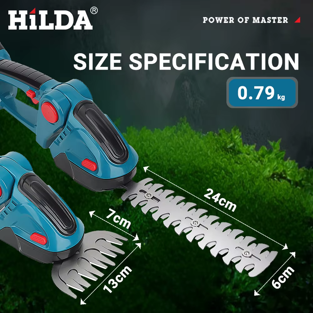 HILDA 2 IN1 taille-haie électrique sans fil portable désherbage taille cisaille tondeuse à arbustes outil de jardin pour Makita 18V batterie