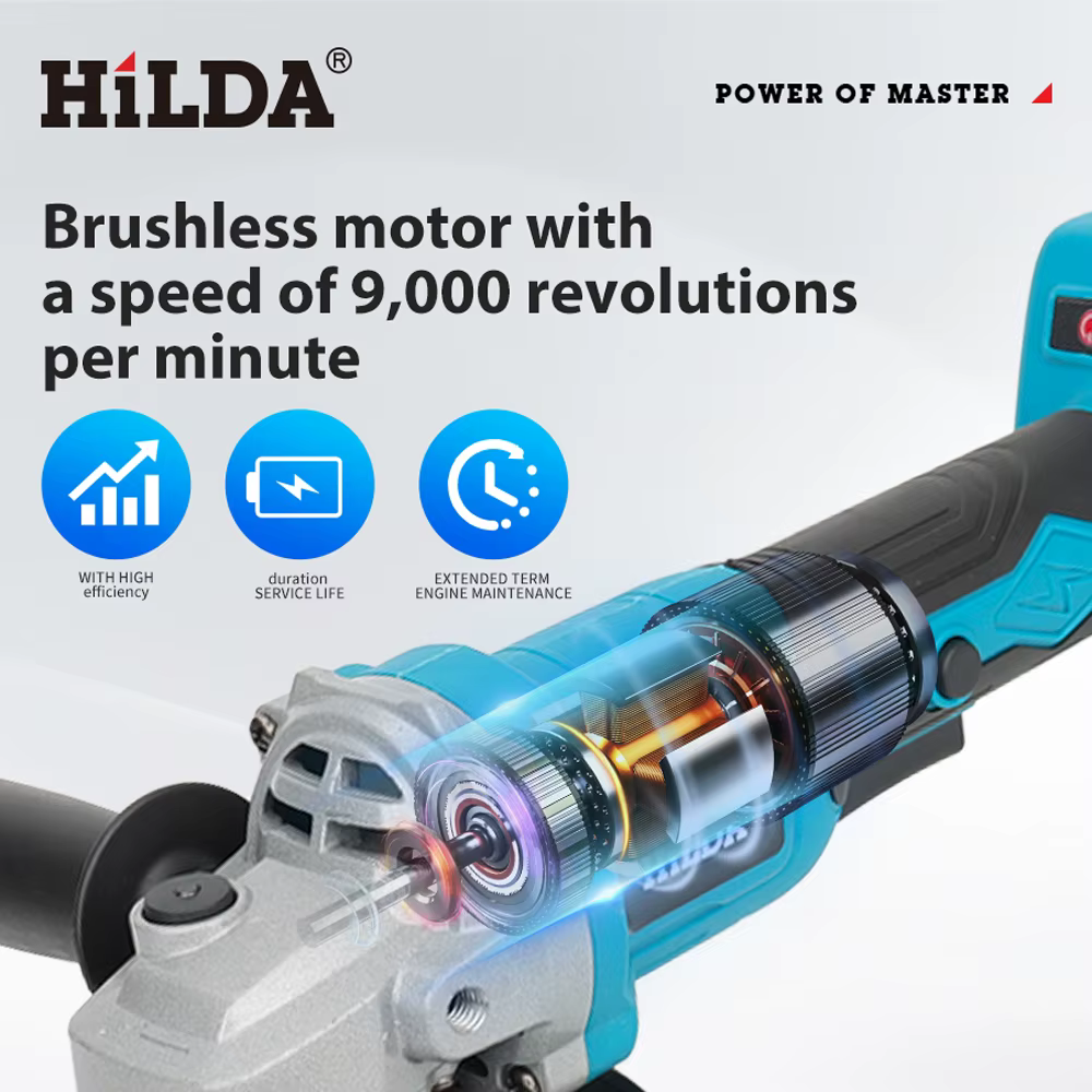 HILDA 21V meuleuse d'angle sans brosse à main coupe outil électrique Rechargeable Machine de polissage
