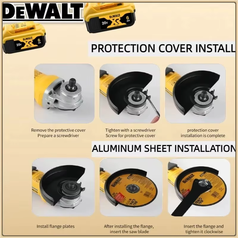 Meuleuse d'angle sans fil Dewalt DCG406 125 mm haute performance