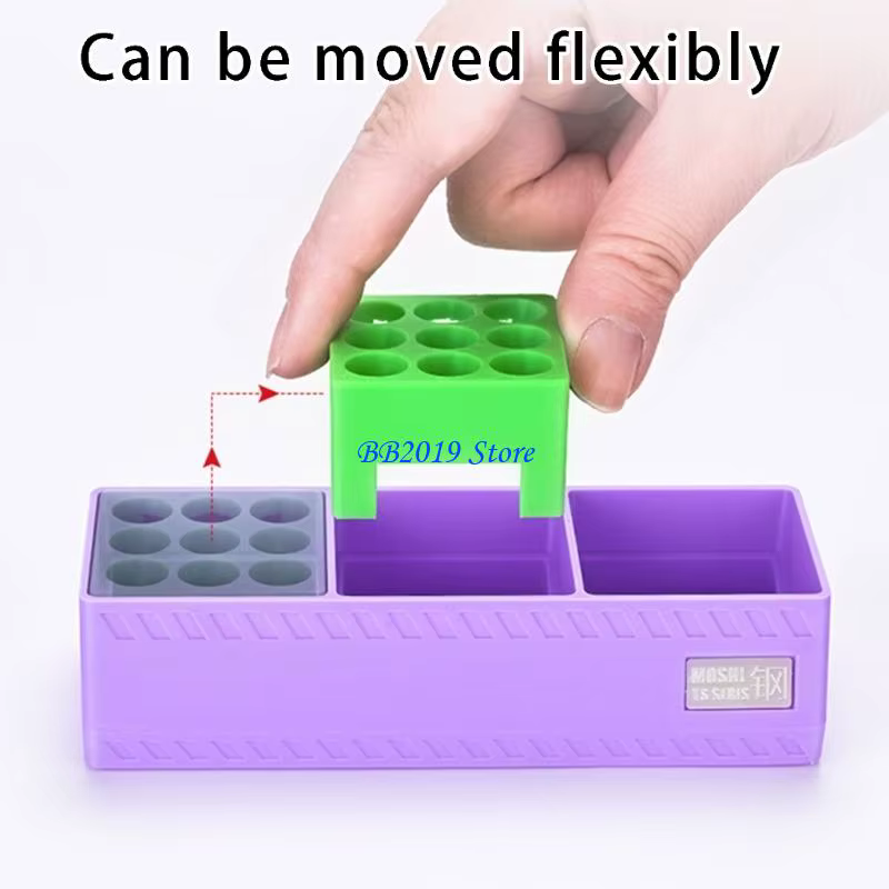 Q0KB boîte rangement colles modulaires magnétiques avec support pour organisateur d'outils construction maquettes