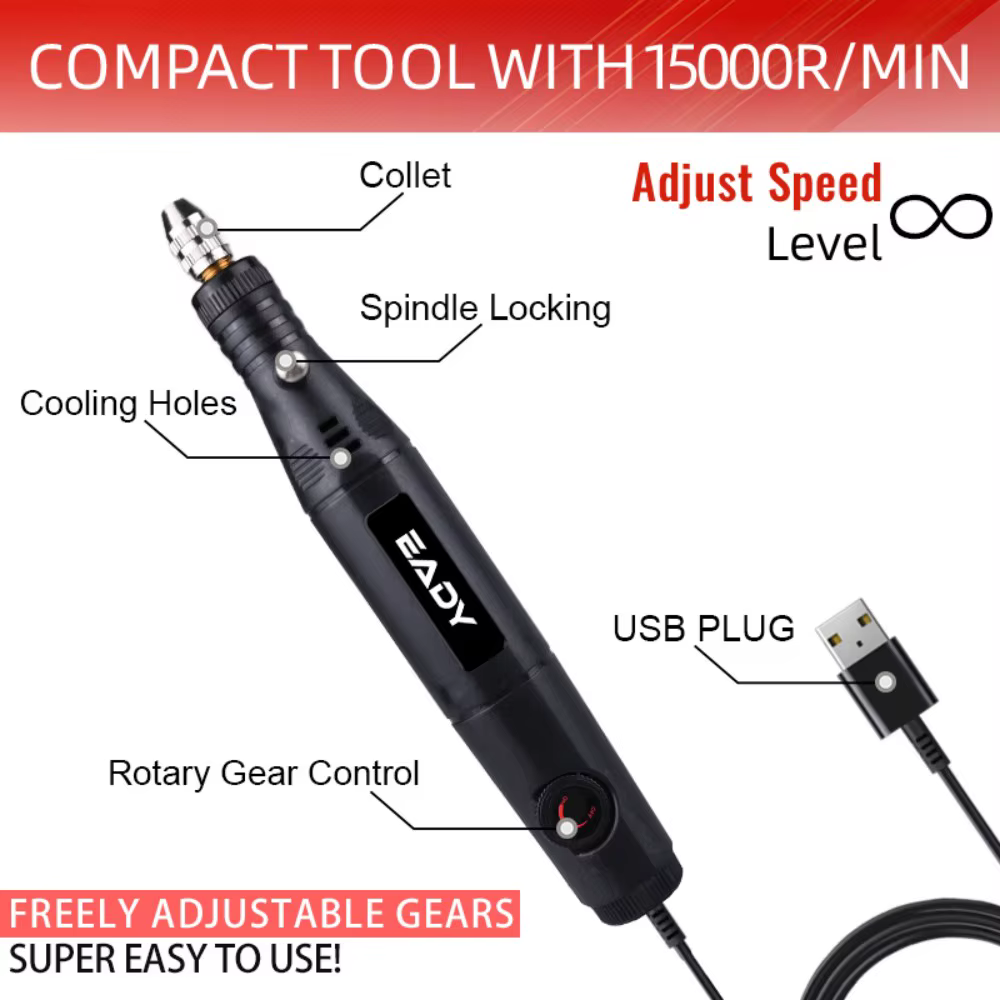 Mini perceuse électrique 18V alimentée par prise EU/US – Kit d'outils rotatifs filaires pour bricolage, artisanat, bijouterie, gravure sur verre, polissage de métaux – 2-en-1