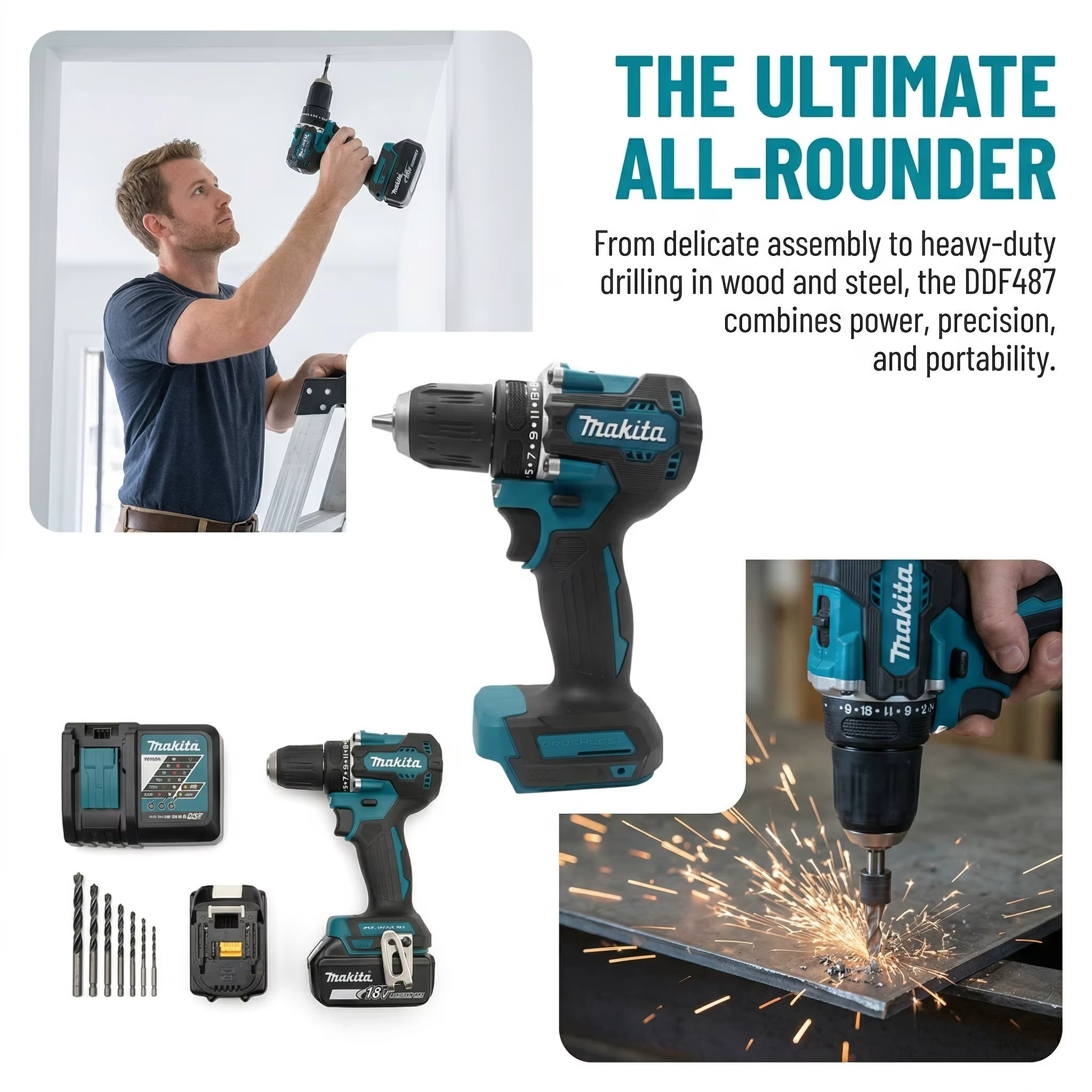 Makita Original DDF487 Perceuse-visseuse sans fil 18V